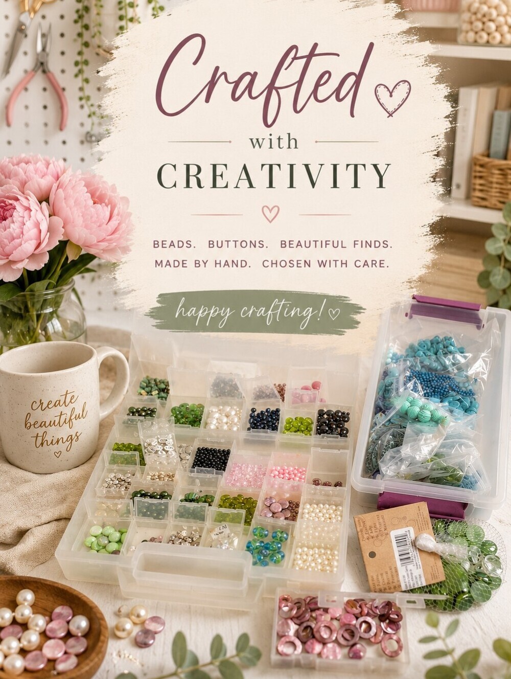 Jewelry Making Bead Lot Organizer Storage Case Pearls Glass Acrylic Supplies